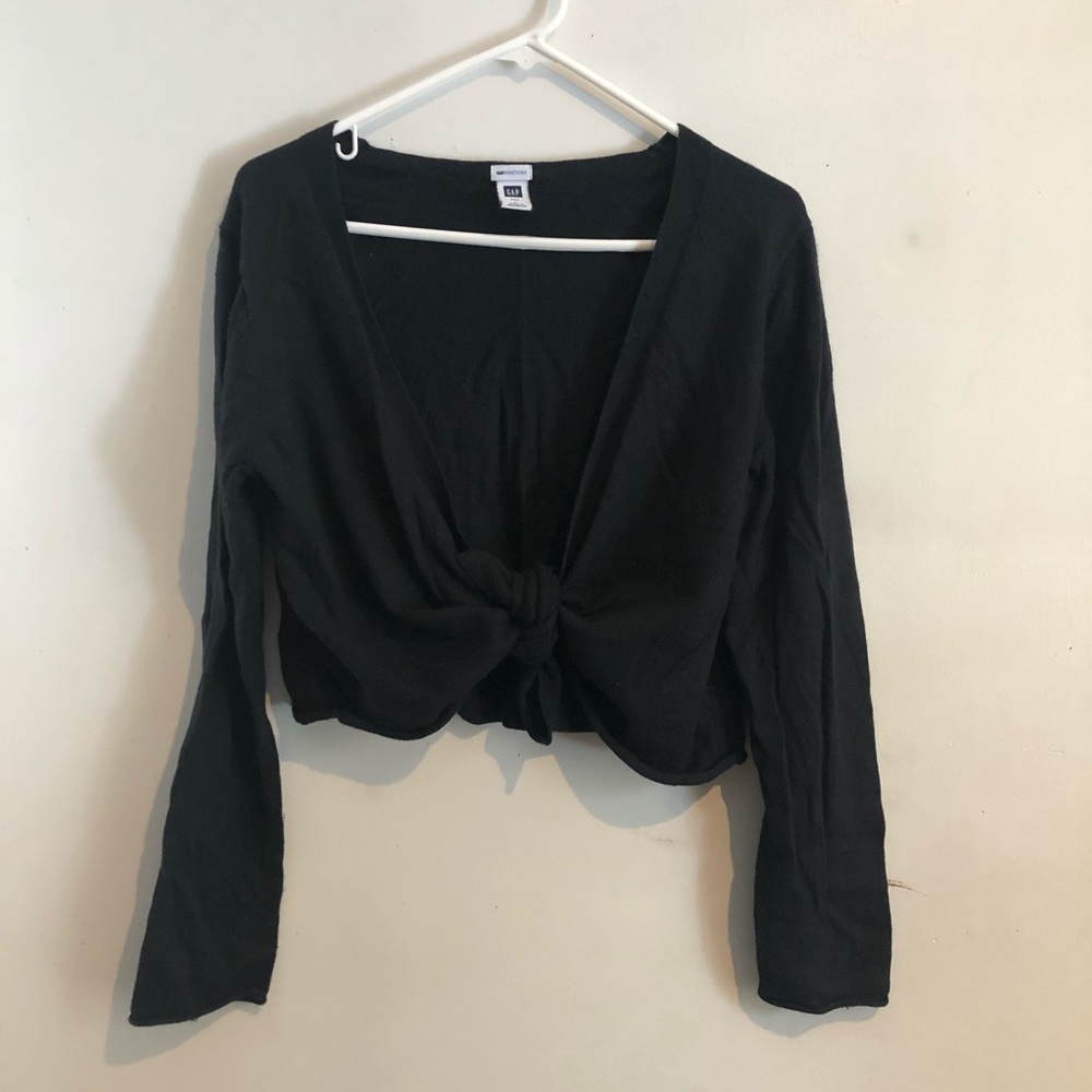 Gap, black, tie front, L